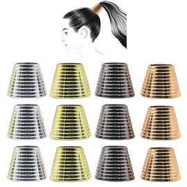 12PCS Plastic With Teeth Circle Cuff Ponytail Cover Punk Hair Rings Ponytail Holder Hair Clips Hair Headwear for Lady Women
