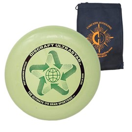 Discraft Ultrastar 175g Flying Disc - Ultimate Frisbee Competition Spec - Includes Cascade Juggling Bag (Recycled Olive)