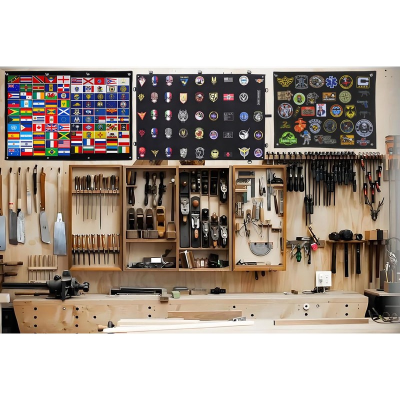 46.85"(W) x 45"(H) inch Tactical Patch Board Display,Emblem Patch Hanging