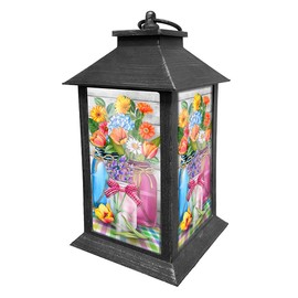 Briarwood Lane Lanterns Decorative - Battery Operated Lights - Outdoor Lantern - Decorative Lanterns - Room Decor - Patio Decor - Spring Home Decor - Spring Floral Jars