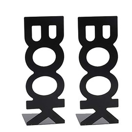 Walfront 1 Par de Bookend Stand Metal Bookend Estante Organizadores Marco Book Caracteres Forma para la decoración de la Mesa Inicio, Soportes Decorativos de Metal para Libros (208mm / 8.2in)