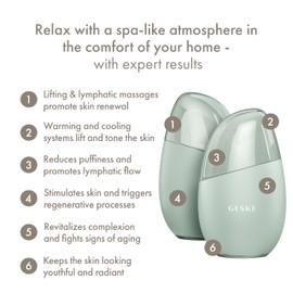 GESKE SmartAppGuided™ Cool & Warm Eye & Face Massager | 7 in 1 | Multi Massager | Face & Neck | Battery-free Cooling & Warming | Firms, Relaxes & De-Puffs Skin | Eye-Nose Area Targeted Design