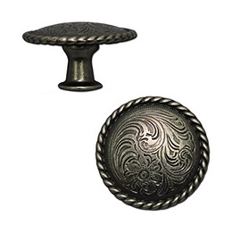 JDCH Fancy Western KNOB Old Silver Western Cabinet Hardware Americana Drawer PULLS