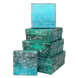 Vivid Wrap Nested Gift Boxes, 5-Piece, Mint Crush