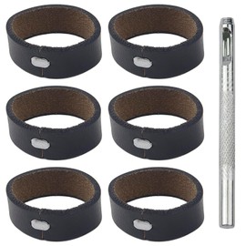 Notoke 6PCS Belt Loop Keeper for Men – Leather Belt Loop Holder & Retainer Band Fits 1.57" (28mm-40mm) Wide Belts – Includes Puncher Tool for Easy Installation