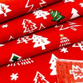 Hamamonyo Tenugui Towel, Tree Tree, Christmas, Red