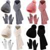Liitrsh 12 Pcs Women Beanie Scarf Gloves Sets Knitted Beanie