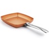 Toutrop Non-Stick Copper Square Frying Pan, 9.5" Chef Skillet with