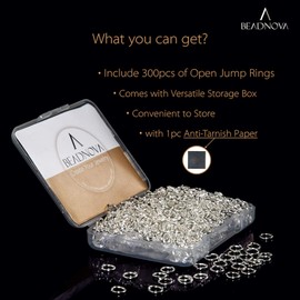 BEADNOVA 6mm Jump Rings Silver Jump Rings for Keychains Jewelry Makings for Necklace Repair (300Pcs)