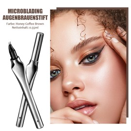 Microblading Augenbrauenstift, Magischer Eyebrow Pencil mit 2 Gabelspitzen, 3D Augenbrauenstift für Langanhaltend Definierte Brauen, Wasserfest & Wischfest Augenbrauenfarbe für Natürlich Aussehende