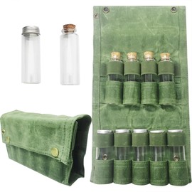 ZRSCHYG Portable Outdoor Waterproof Camping Seasoning Container Kit with 9 Jars, Spice Jars Kit for Travel/Camping