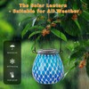 Starsoul Solar Lanterns Outdoor Waterproof, Elegant Blue Glass Mosaic Solar