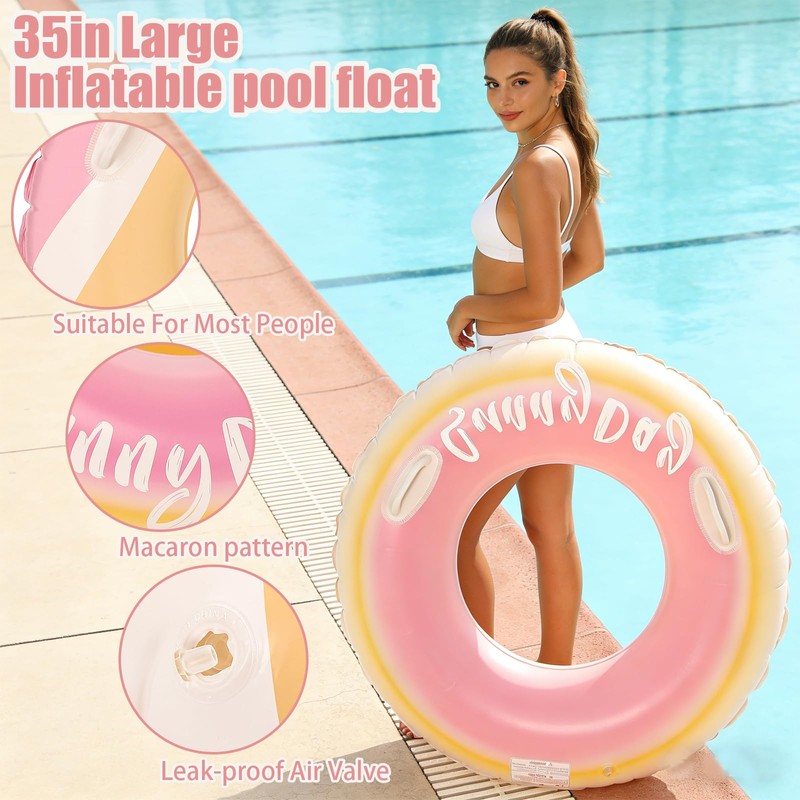 2 Pack Large Inflatable Pool Float for Adults 36 Inch