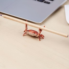 Creative Crab Shaped Pen Holder, 1 Count Unique Creative Crab Design Pen Holder, Desktop Pen Holder for Home Office School,  Office Supplies:_Green_1 Count