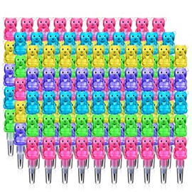 HAIJSEVR 30 Pieces Stackable Bear Pencils, Colored Bear Stacking Pencils, Plastic 5 in 1 Pencils, Birthday Party Favors Supplies, School Fun Gift for Kids