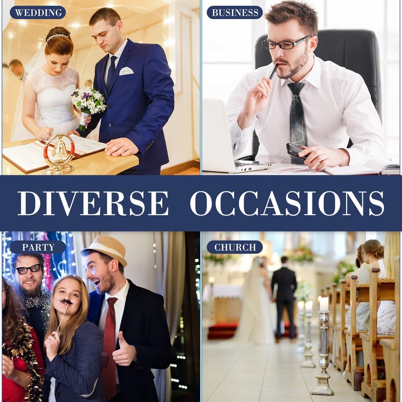 Janmercy 6 Pcs Clip on Tie for Men Clip on