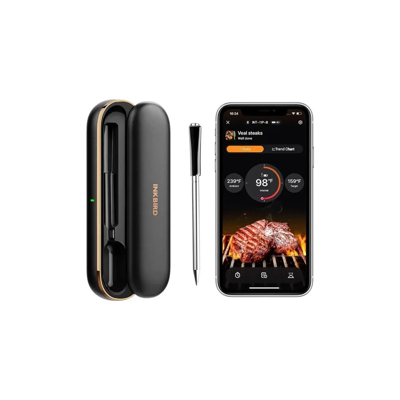 Termómetro Bluetooth Inkbird INT-11P-B Inalámbrico Carne BBQ Sonda IP67