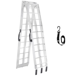 MAXIVMAN Aluminum Motorcycle Ramp with Handle – 750 Lbs Capacity, 7.5ft Folding Ramp with Load Straps for Pickup Trucks, Dirt Bikes, Motorcycles | 89" L x 12" W | 1 Pc