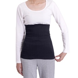 cheercube Women's Men's Stomach Wrap, Cotton, Double Layer Structure, Coarse, Thick, Warm, For Winter, Cold Protection, Black