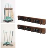 2pcs Mop Broom Holder 3 Positions 4 Hooks Wall Mount