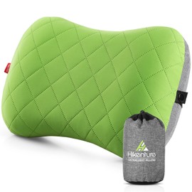 Hikenture Camping Pillow with Removable Cover - Ultralight Inflatable Pillow for Neck Lumber Support - Upgrade Backpacking Pillow - Washable Travel Air Pillows for Camping, Hiking, Backpacking (Green)