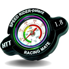WhaleFlame High-Pressure Radiator Cap with Temperature Gauge 1.8 Bar(25.6psi), Real-Time Temp Monitoring Prevent Motorcycle/ATV Leaks, Compatible with Yamaha, Honda, Suzuki, Kawasaki (J3-ShadowBlack)