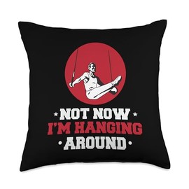 Ring Gymnastics Stickers Athlete Iron Cross Ring Gymnast Throw Pillow