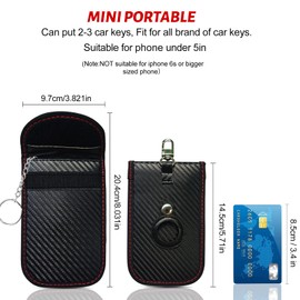 FOVNOT Pack of 2 Car Key Protection Keyless Bag, Car Key Case with Airtag Cover, RFID Keyless Go Protection, Car Keys, Anti-Theft Signal Blocker, Anti-Theft Button Fob Protection, K-2 pieces with