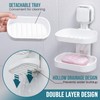 TAILI Suction Cup Soap Dish Vacuum Suction Soap Holder, Double-Layer
