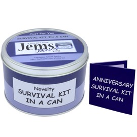 Anniversary Survival Kit in a Can – Fun Novelty Gift for Him - Unique Anniversary Present for Husband, Boyfriend, Fiancé or Partner – Funny Keepsake Gift Box for Men Romantic Gift Idea (Purple/Lilac)