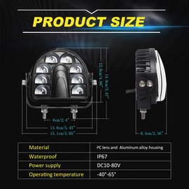 Fuguang 5.4Inch LED Forklift Arch Safety Light Red 25W DC10-80V Arc Zone Safety Lights 1PCS