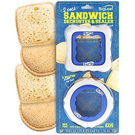2 PK Sandwich Cutter, Sealer and Decruster for Kids - Make Round and Square DIY Pocket Sandwiches - Non Toxic, BPA Free, Food Grade Mold - Durable, Portable, Easy to Use and Dishwasher Safe by BigLeef