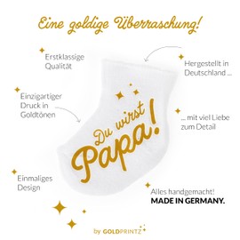 goldprintz I Du wirst Papa I Pregnancy I Gold Printed Baby Sock I We Get a Baby Announcement I Baby Announcement Pregnancy I Baby Surprise I Baby News