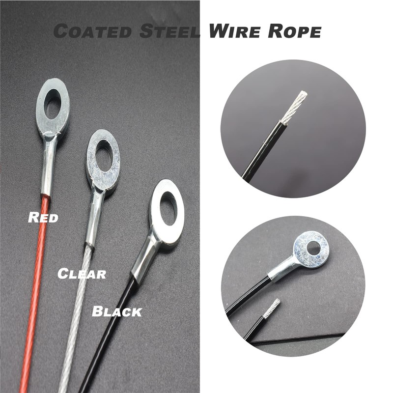 Bytiyar 1/8"(3mm) Wire Diam Galvanized Steel Cable Eyelets Ended Short