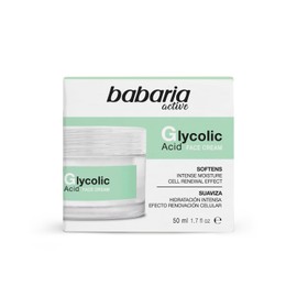 Babaria - Crema Facial con Ácido Glicólico | Renovación Celular y Efecto Antiedad| Exfoliante Facial |Hidratación Facial y Protección Antioxidante|Crema de Noche| 50 ml