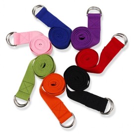 Yoga Belt Stretch Strap D-Ring Buckle Fitness Yoga Belt Blue SE01477 100ea
