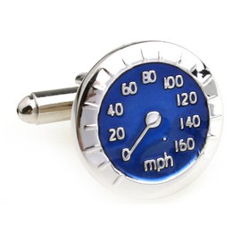 MRCUFF Presentation Gift Box Speedometer Race Car Auto Racing Pair Cufflinks & Polishing Cloth