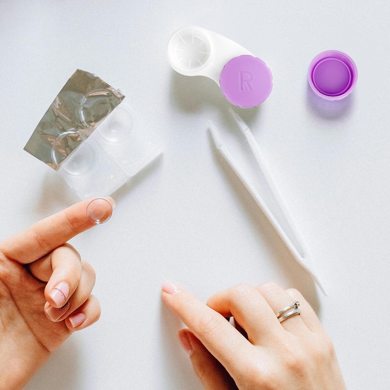 SimautHawk 2 Pack Contact Lens Cases, Lens Holder Box Soak