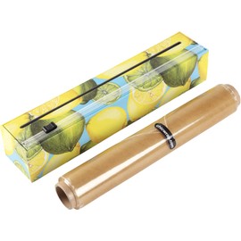 Chicwrap Lemon Refillable Plastic Wrap Dispenser - Includes One 12" x 250' Roll of Professional Grade Plastic Wrap - BPA Free and Kosher Certified - Reusable Dispenser w/Slide Cutter