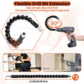 33Pcs Drill Bit Extensions Set-2 Pcs 105Right Angle Bit, Universal Socket Adapter Set, Bendable Drill Bit Extension, Screwdriver Bit Kit