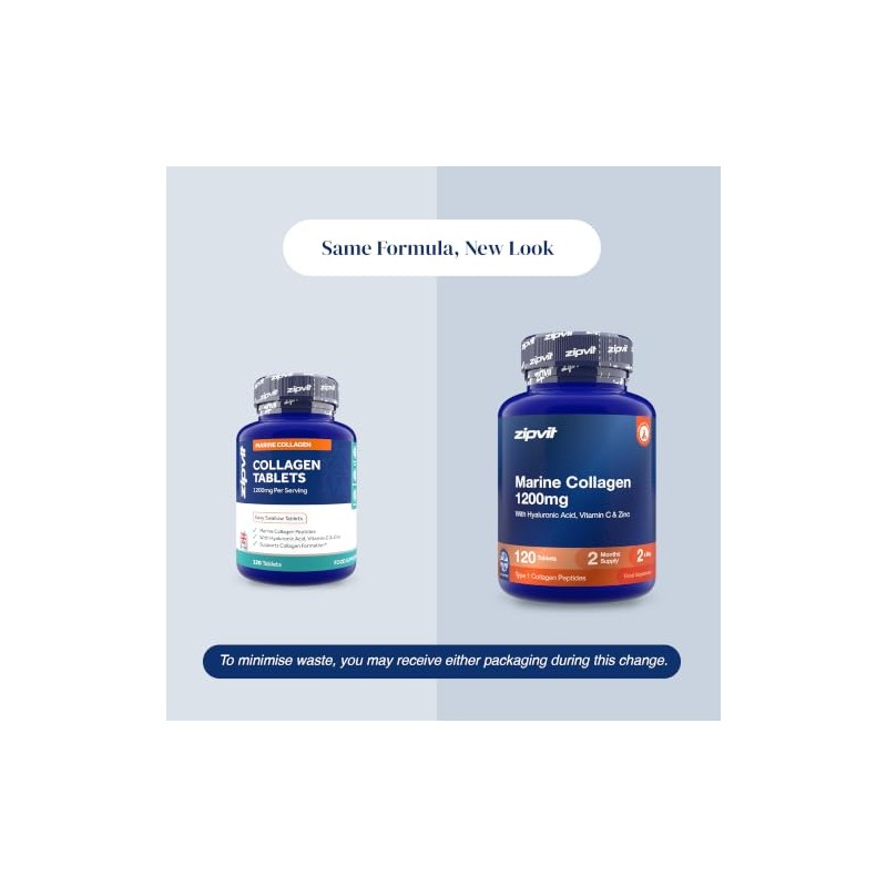 Zipvit Marine Collagen Tablets 1200mg with Hyaluronic Acid Vitamin C
