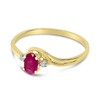 10k Yellow Gold Oval Ruby And Diamond Ring (Size 8)