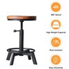 BOKKOLIK Set of 2-Industrial Bar Stool-Counter Height Chairs- Swivel Wooden