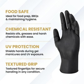 Disposable Black Nitrile Gloves, 100 Gloves, Medium, Cleanshield+, Disposable Work Gloves, 6 MIL Premium Dexterity & Quality, Powder-Free, Latex-Free, Black, M