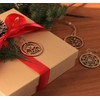 Anstore 12 Pcs Christmas Wood Ornaments Round Wooden slices Cutout, Snowflake