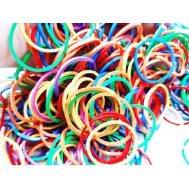 200PS/ Pack Small Assorted Nature Fancy Rainbow Colorful Rubber Band Bluk For Stationery School Office Holder Supplies Hairs Kitchen Home Industrial Fashion Elastic Thermostability (Multi Colored (2))