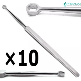 PREMIUM INSTRUMENTS 10× Fox Dermal Curettes Dermatology 5mm ENT 5.5" Surgical MedicaI Instruments