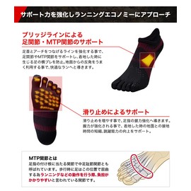 Phiten Socks, Socks, Racer, 5 Toes, Various Sizes