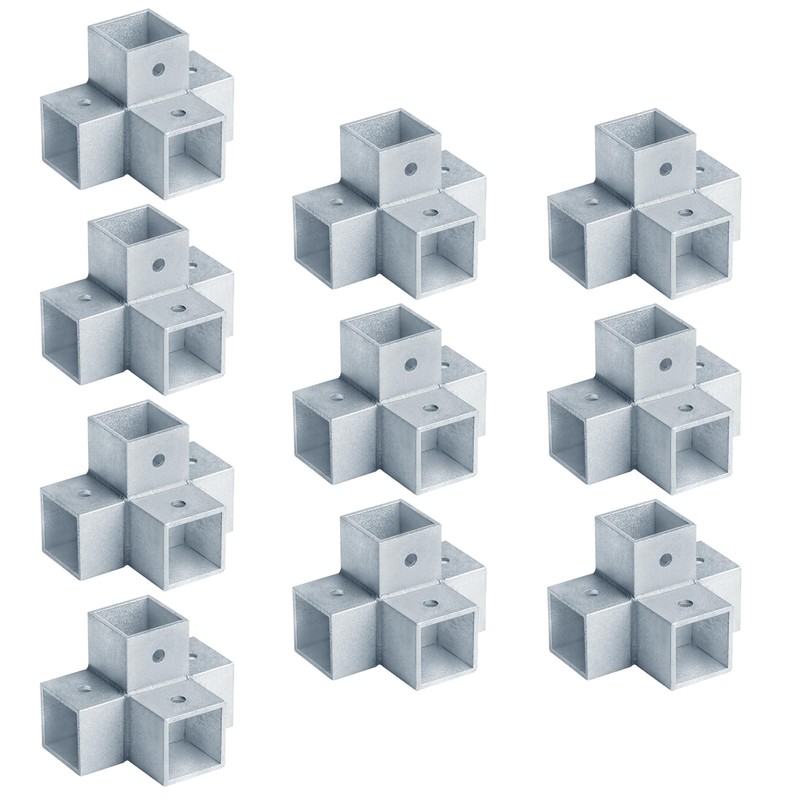 OTTFF 10 Pack 1" Aluminum Square Tube Connector, 4 Way