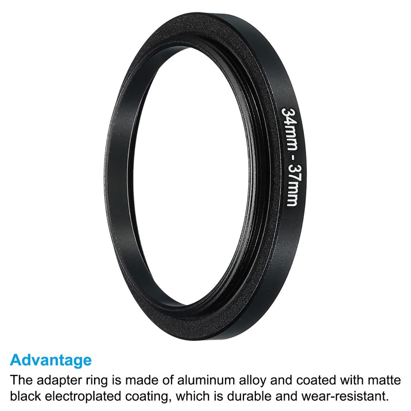 PATIKIL 34mm-37mm Metal Step Up Ring Camera Lens Filter Adapter